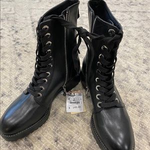 Black zara combat booties